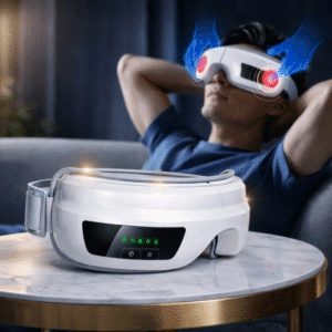 Relaxační oční masér s vyhříváním, vzduchovou kompresí a Bluetooth